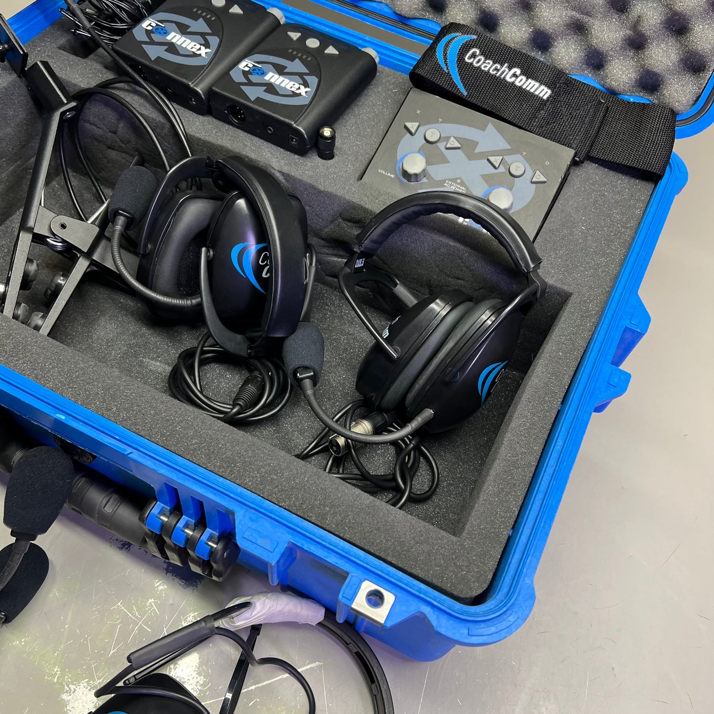 COACH COMM (10 PIECE SET) Connex Headsets & Wireless Beltpack Transmitter (Used)