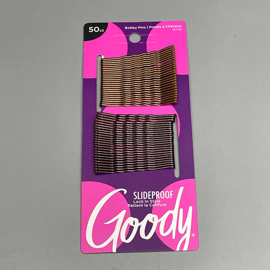 GOODY 50 Metallic Bobby Pins Brunette 3000465 (New)