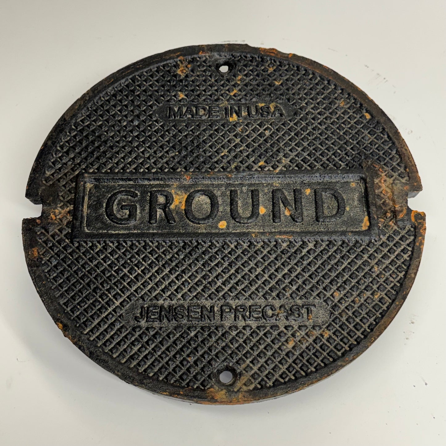 GROUND 8" Round Water Sewer Lid Iron Drive Over Backwater