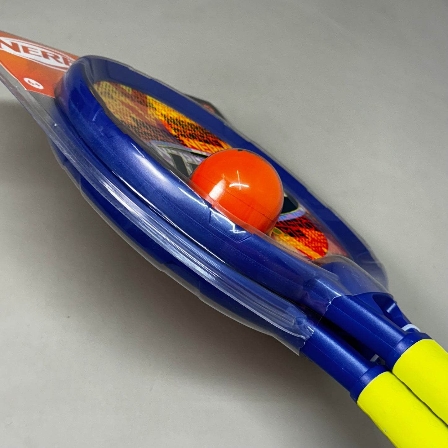 NERF 2 Player Foam Tennis Set w/ Foam Ball All Weather Comfort Grip Elastic Face