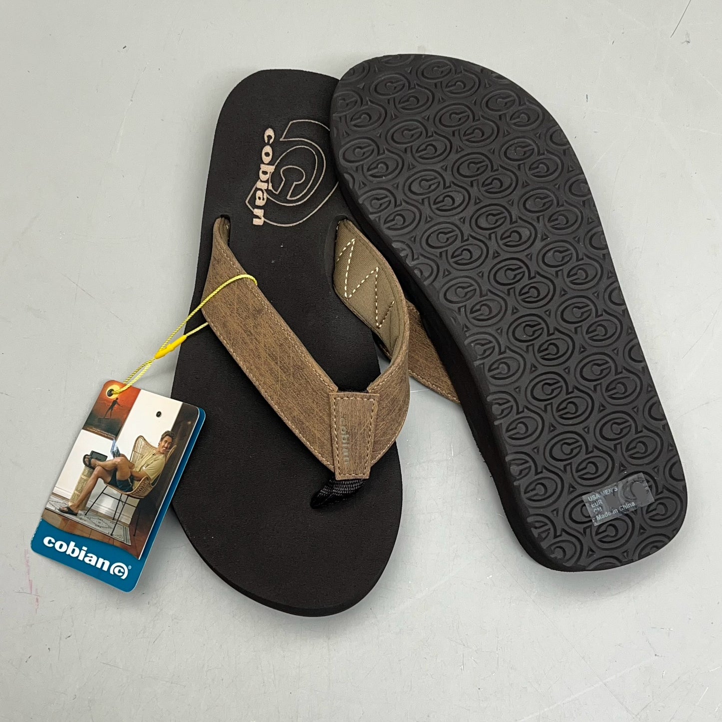COBIAN Floater Sandals Synthetic Strap Men's Sz 12, EU 45 Mocha FLT18-203-12