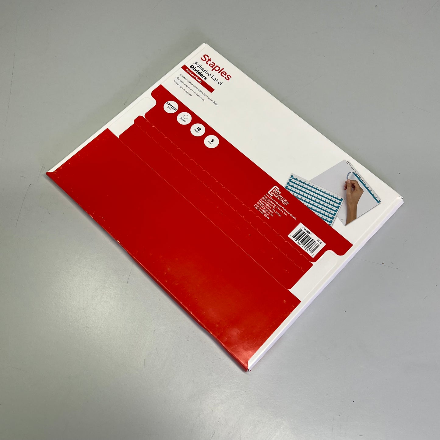 STAPLES (5 SETS, 12 TABS EACH) Print & Apply Adhesive Label Dividers ST63055