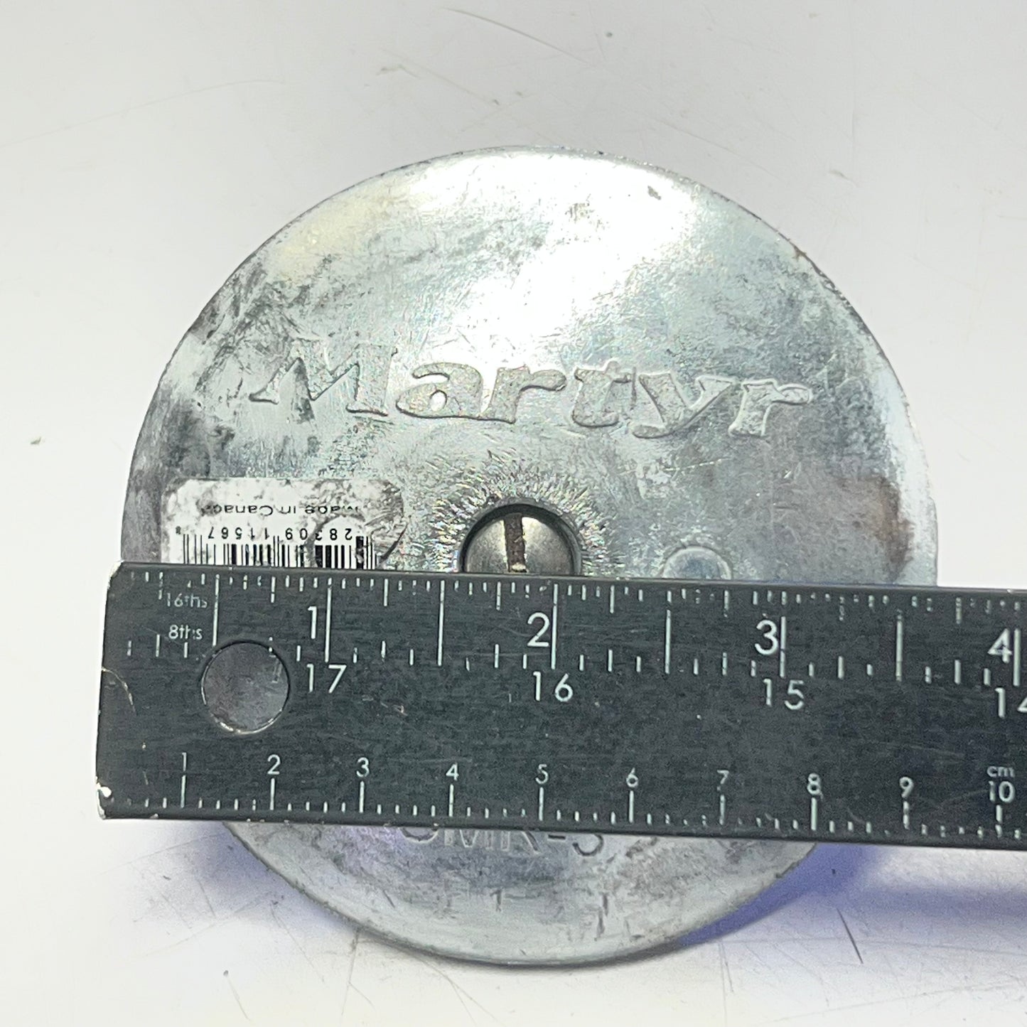 MARTYR Zinc Rudder & Trim Anodes 33-3/4 Zn W/Slot Steel CMR03S