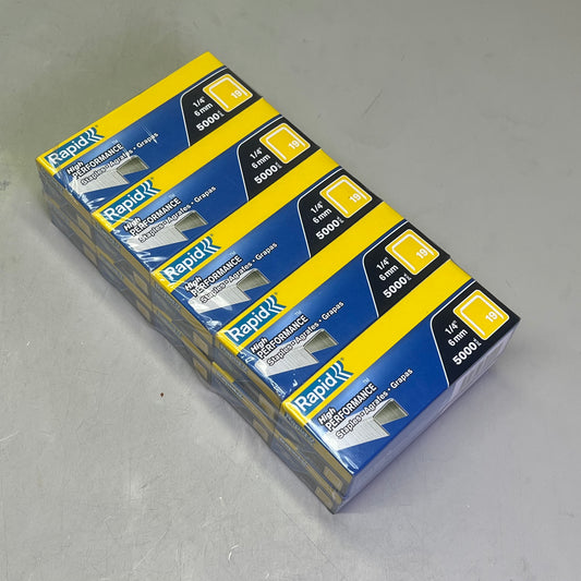 ZA@ RAPID (10 PACK, 5000 EACH) High Performance Staples 1/4" 6mm Silver 23391100