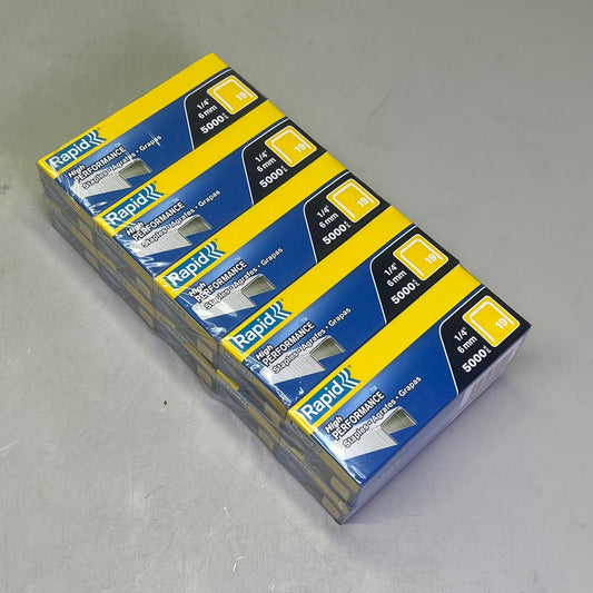 ZA@ RAPID (10 PACK, 5000 EACH) High Performance Staples 1/4" 6mm Silver 23391100 B