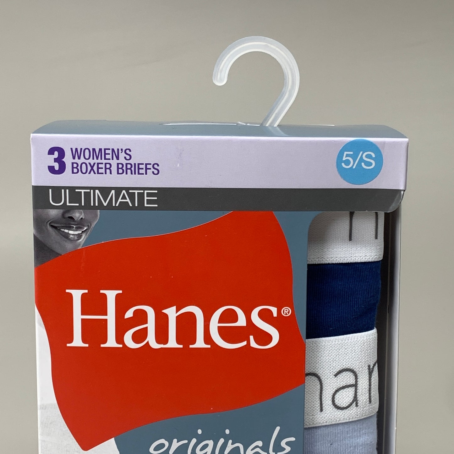 HANES 3 PACK!! Originals Women's Breathable Cotton Boxer Briefs Underwear Sz S Blue 45OUBB