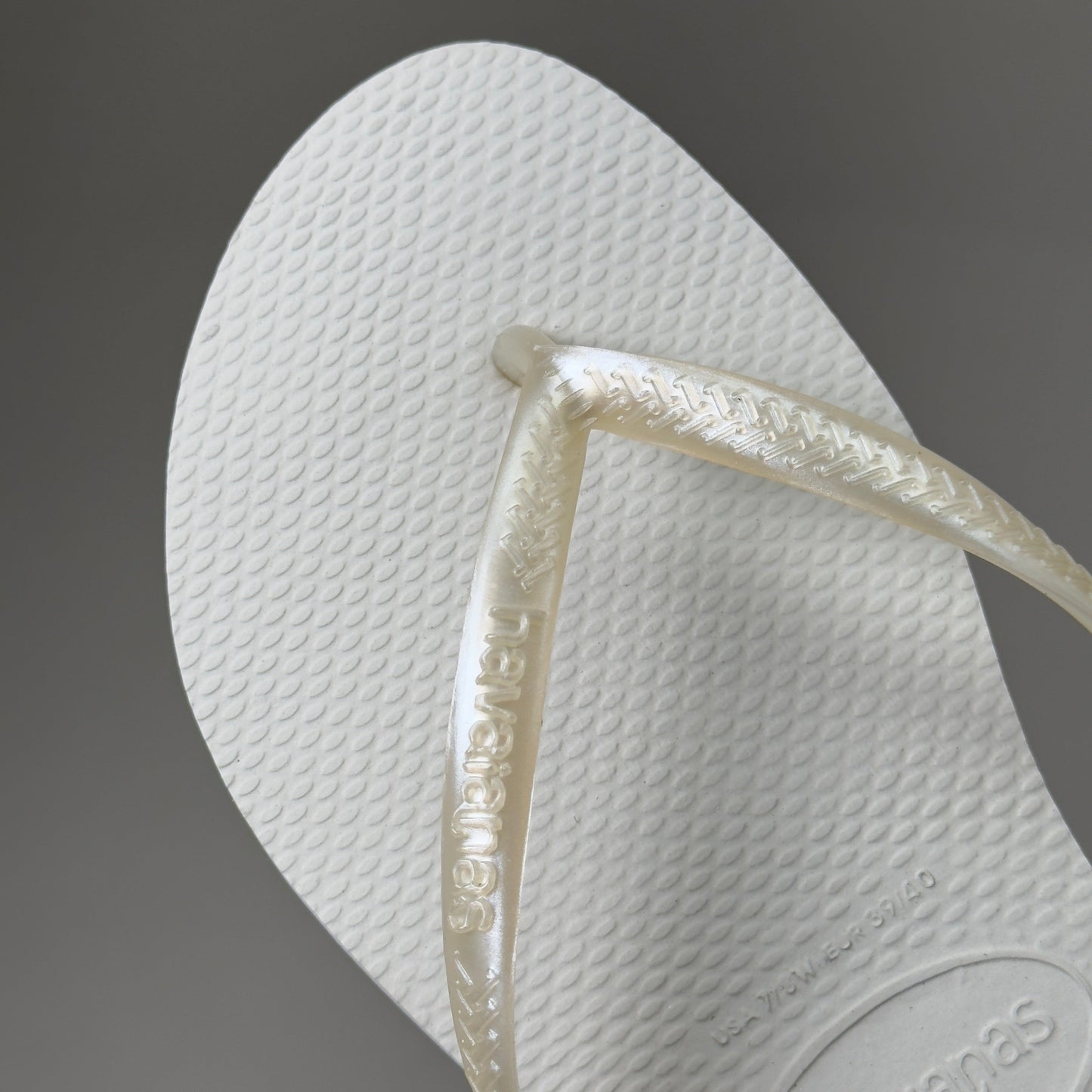 ZA@ HAVAIANAS High Quality Rubber Slim Flip Flops Non-Slip Women's 7/8 White 400030 B