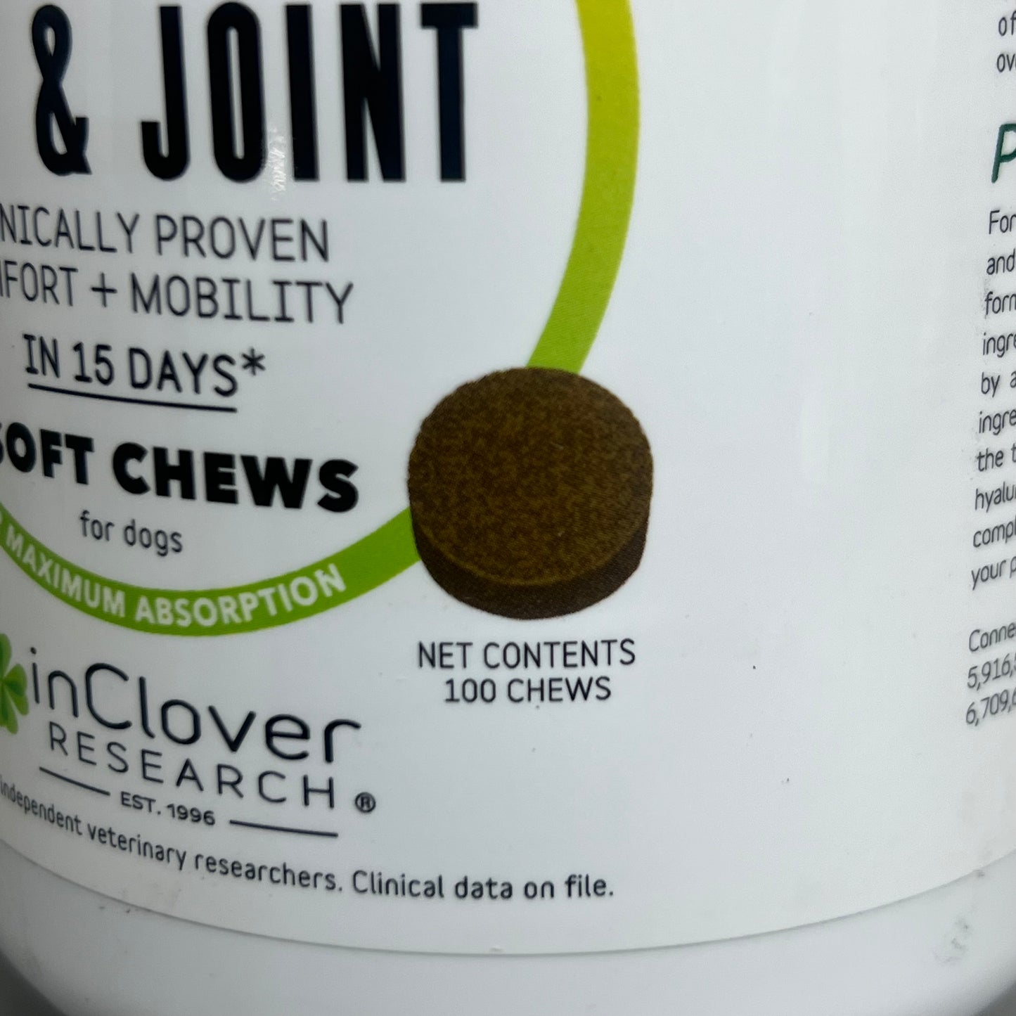 CONNECTIN Hip & Joint Clinically Proven Comfort + Mobility Dog Supplement Soft Chews 08/25