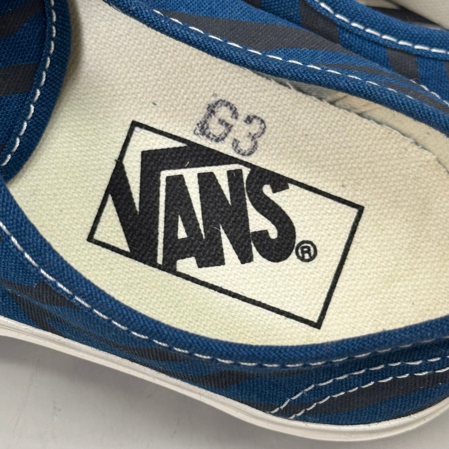 VANS Animal Classic Zebra Slip-On Sneakers Women's Sz 5.0 Men's 3.5 Blue/Black