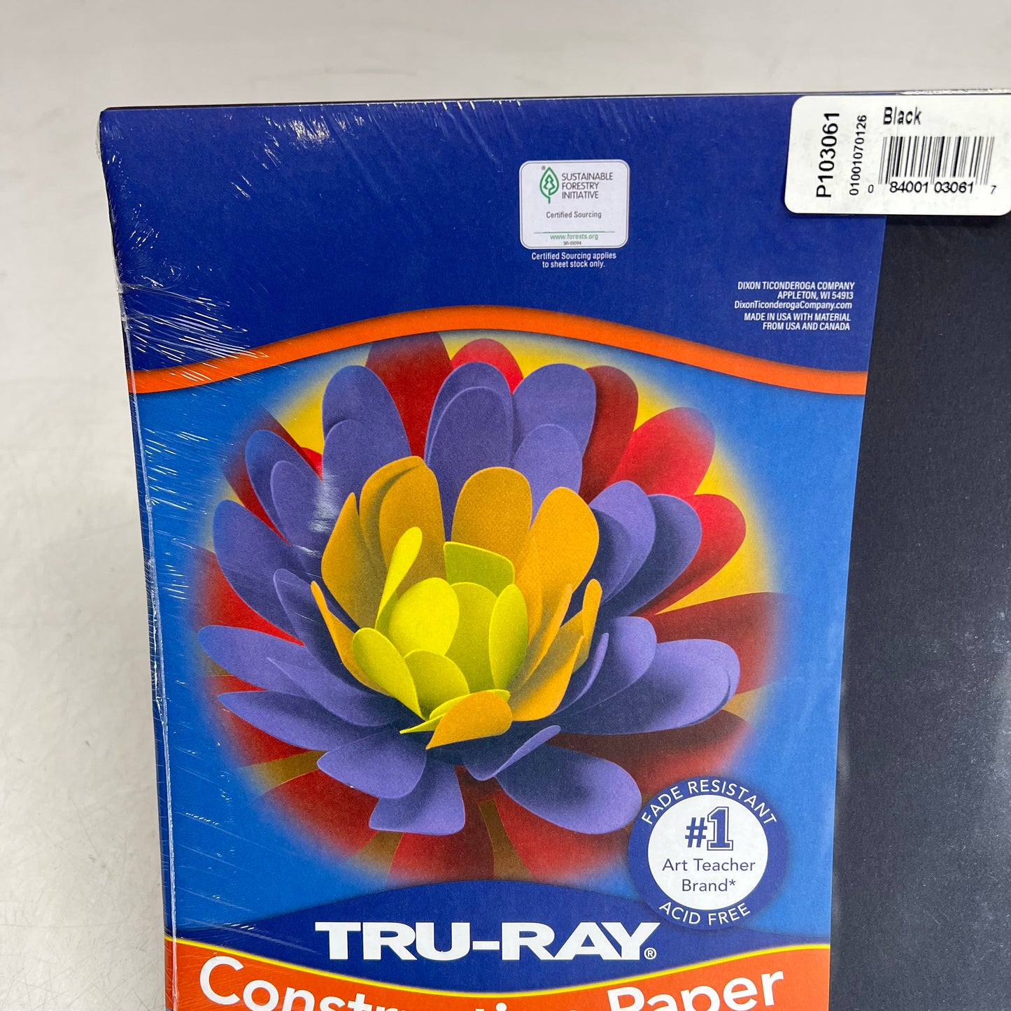 TRU-RAY (2 PACK, 50 EACH) Heavy Weight Construction Paper 12"x18" Black P103061