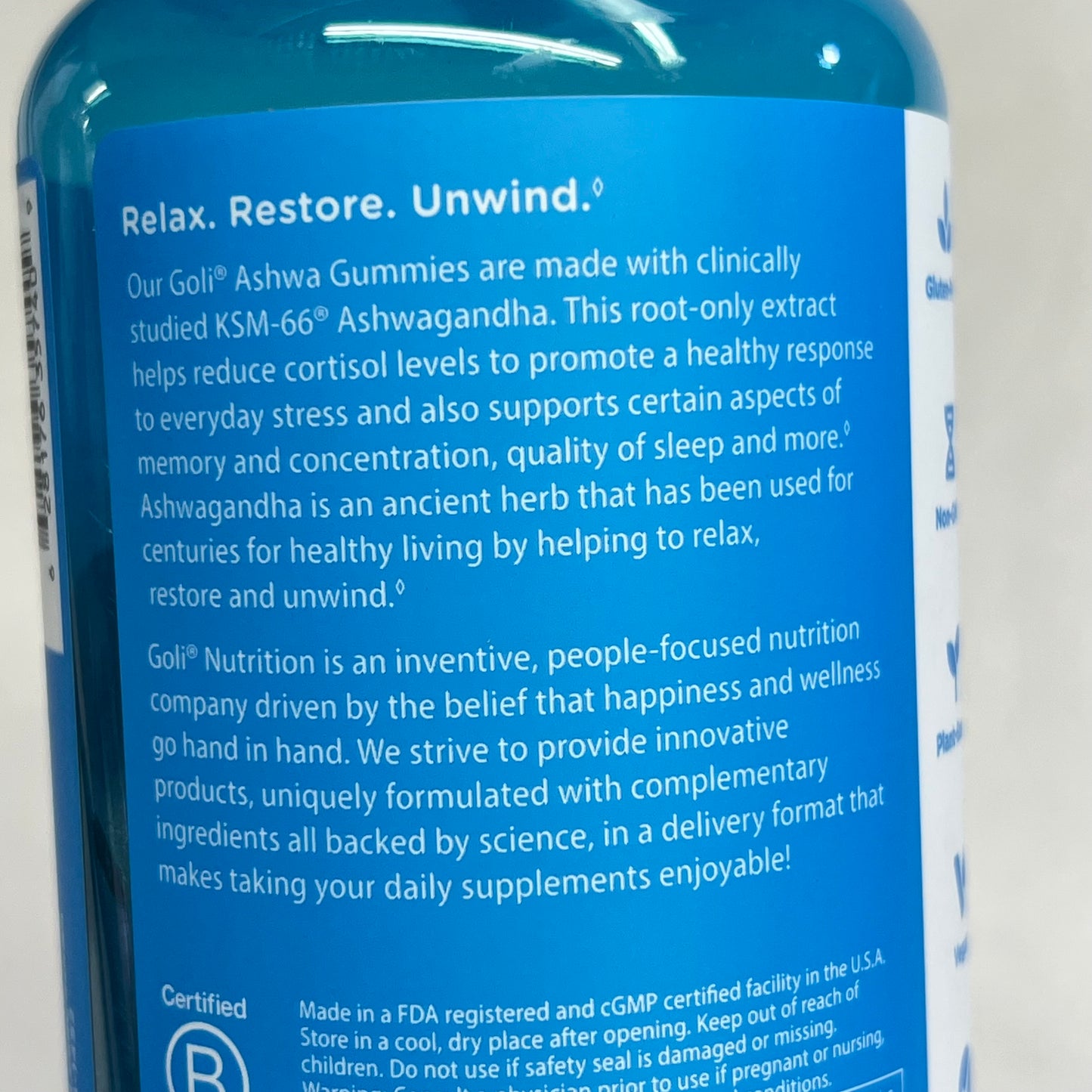 GOLI NUTRITION (2 PACK, 60 EACH) Ashwaganda Gummies Vitamins 30 Serving BB 10/27