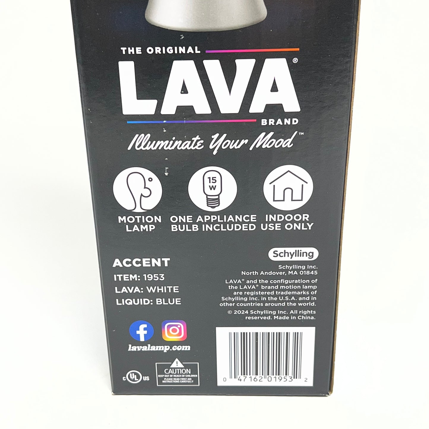 SCHYLING Accent Lava Lamp Illuminate Your Mood 11.5" Blue/White W/ Silver Base