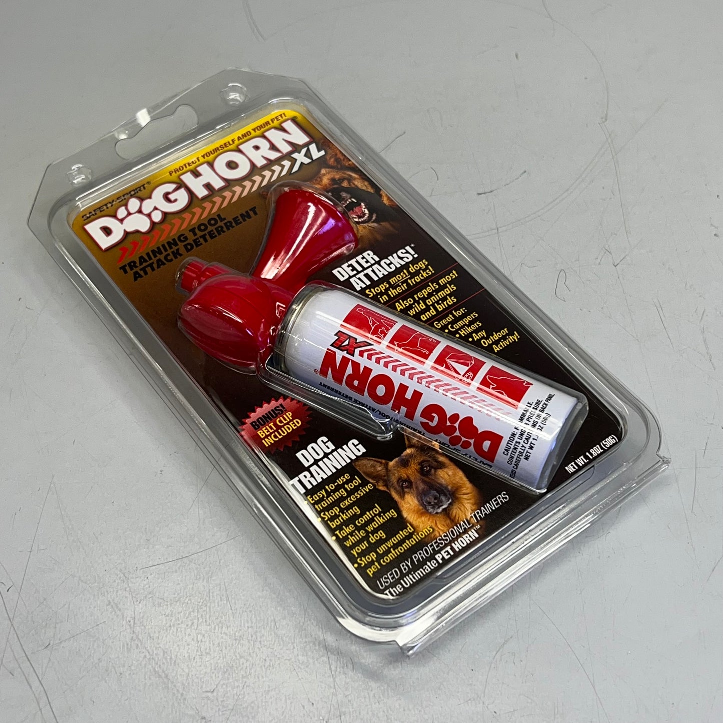 SAFETY SPORT Dog Horn Training & Deterring Attacks W/ Belt Clip USA Made 1.8 oz