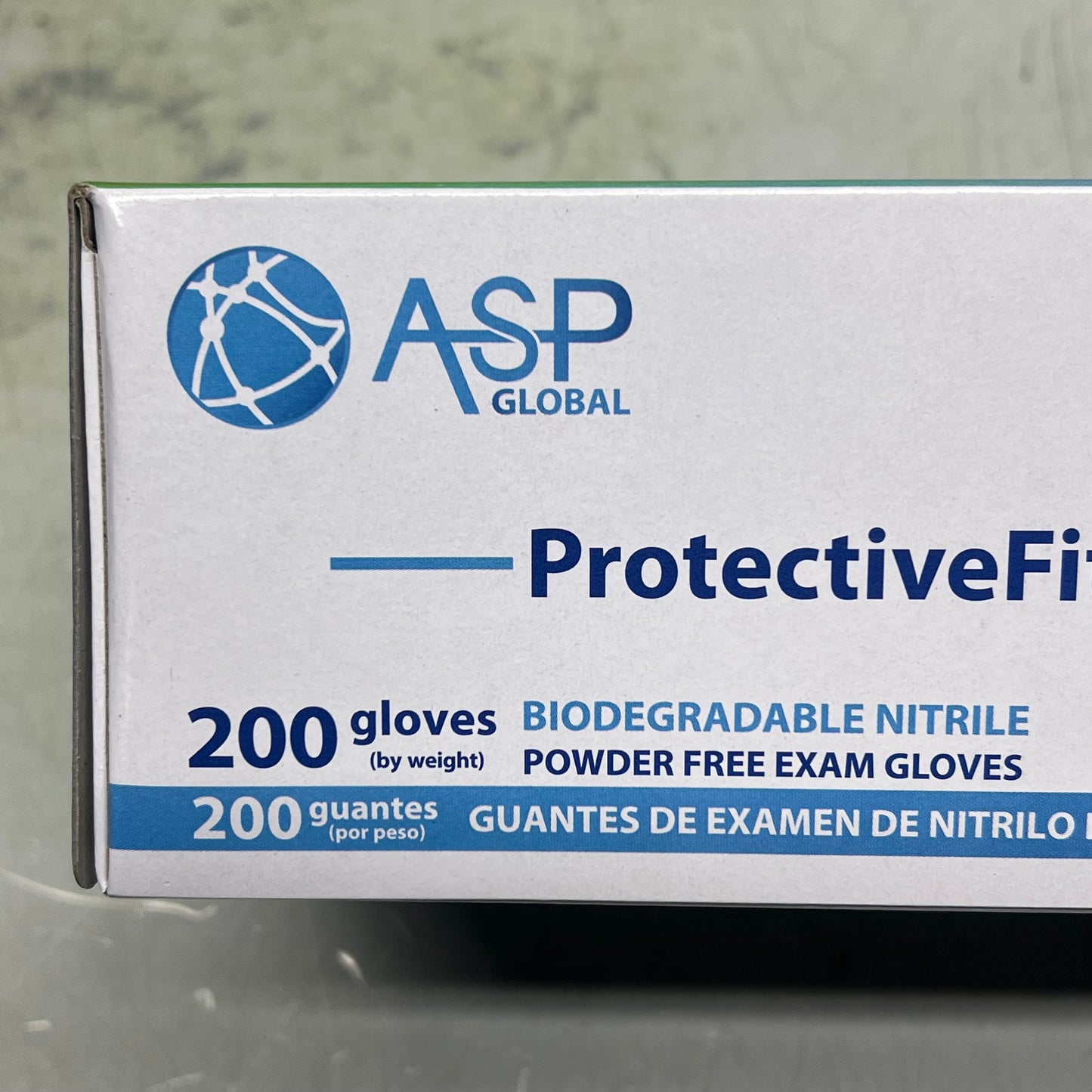 ASP GLOBAL(10 PACK, 200 EACH) Protective Fit Nitrile Bio Gloves Unisex Sz M Blue