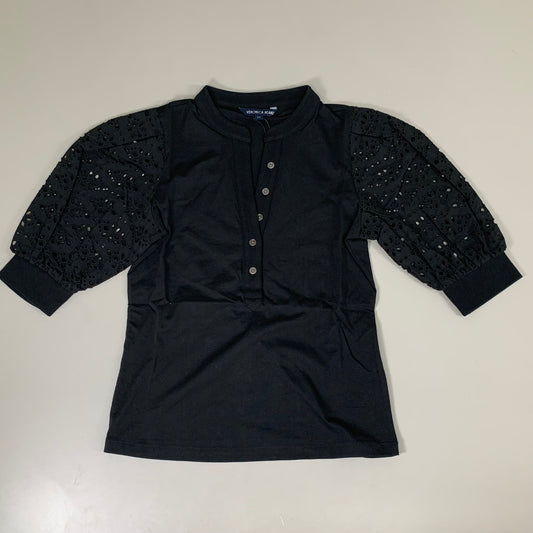 VERONICA BEARD Jeans Women's Coralee Top Lace Sleeves Sz-S Black J2406JY0330831