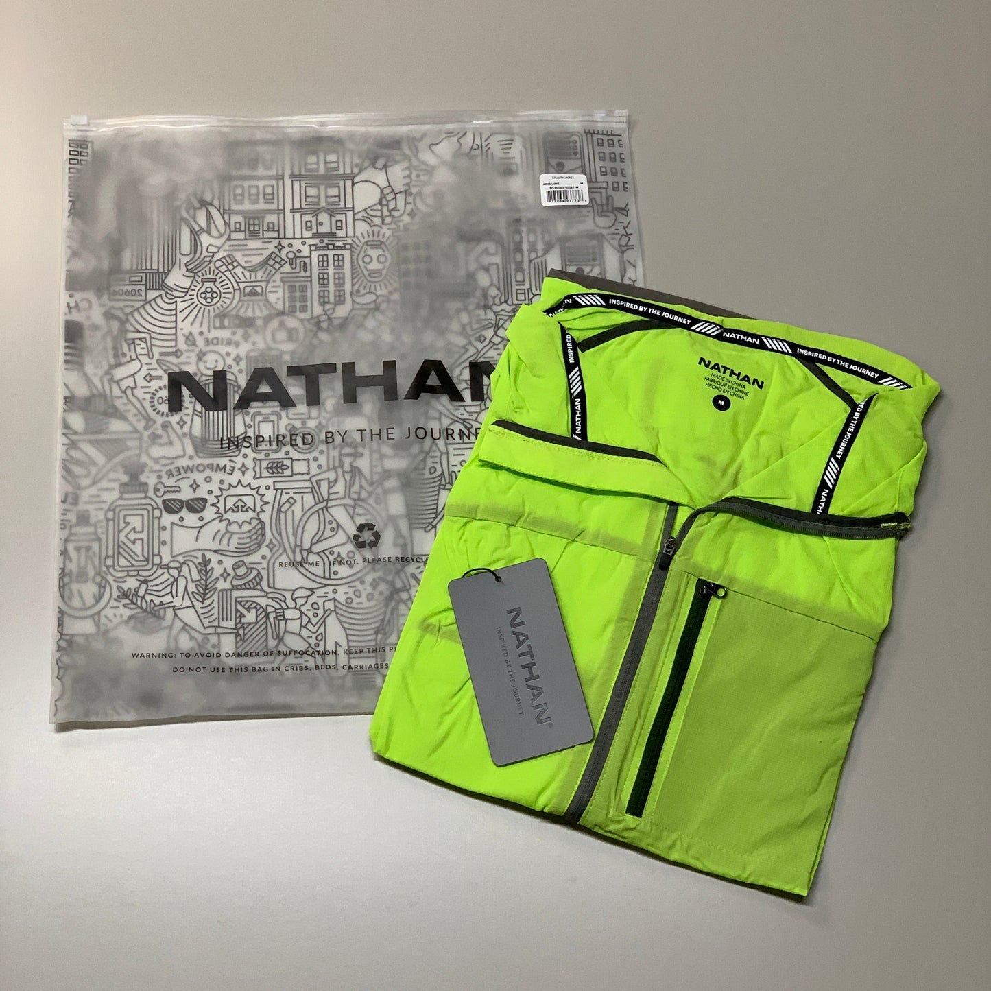 NATHAN Stealth Jacket W/ Hood Women's Acid Lime Size Large NS90060-50061-L