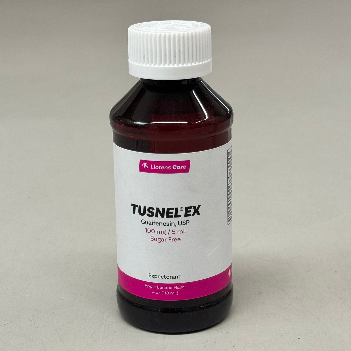 Tusnel EX Guaifenesin MUCUS Expectorant Syrup 4oz (2 bottles) Alcohol-Free, Sugar Free, Dye Free Apple Banana Flavor