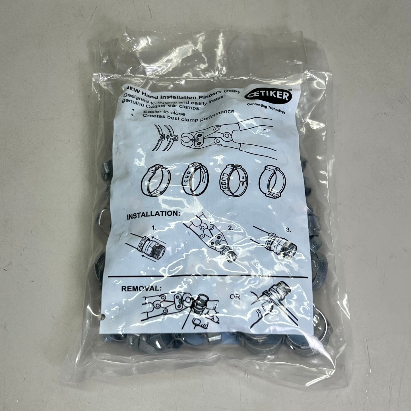 OETIKER (100 Pcs) Steel Hose Clamp with Mechanical Interlock Sz 0.8” D 1050012