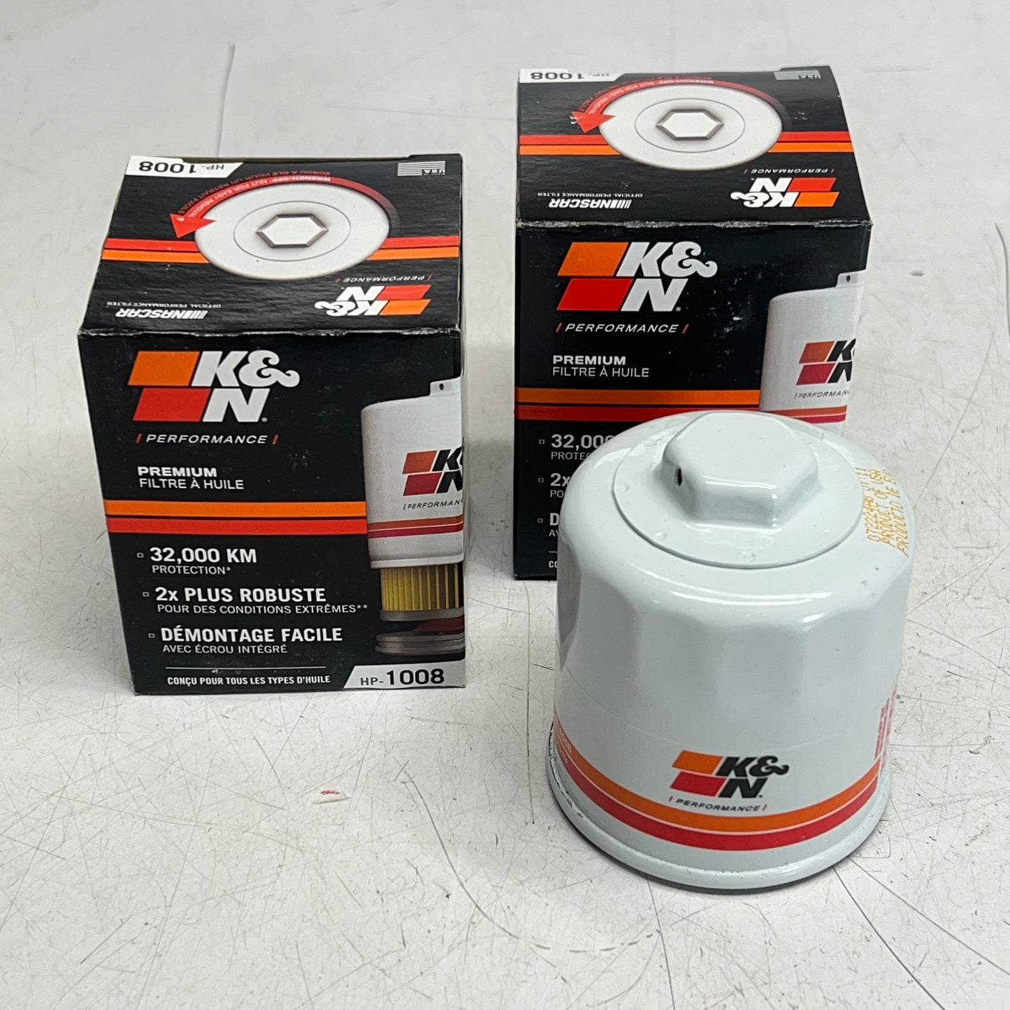K&N (2 PACK) Heavy Duty Canister Oil Filters Engine Protection White HP-1008