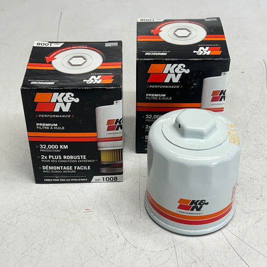 K&N (2 PACK) Heavy Duty Canister Oil Filters Engine Protection White HP-1008