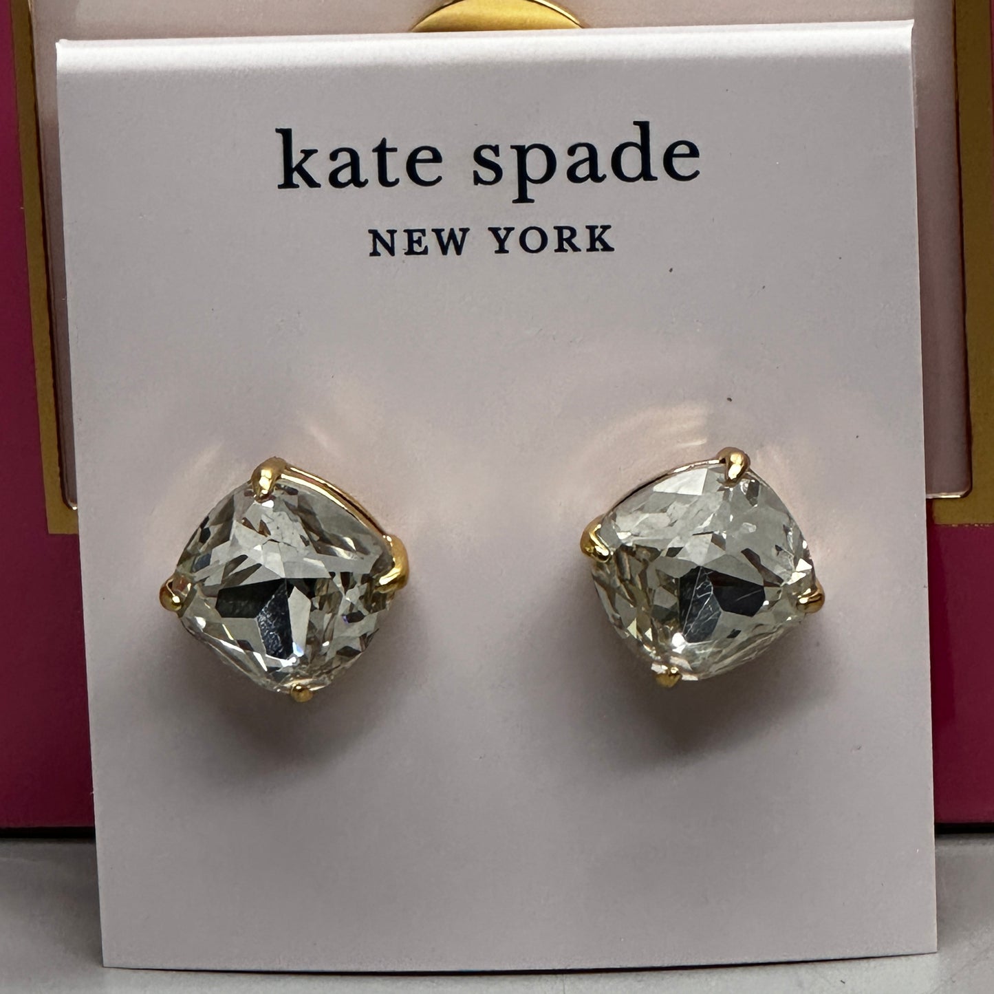 KATE SPADE New York Jewelry Set | Clear Stud Earrings & Gold Initial “C” Necklace