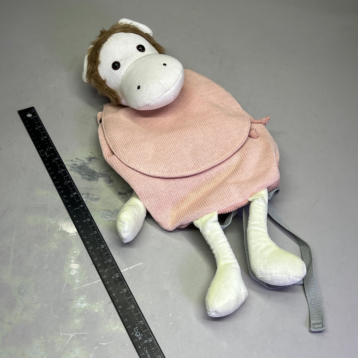 CROCHETTS Mochila Monito Kids Backpack 100% Natural Hypoallergenic Cotton Pink