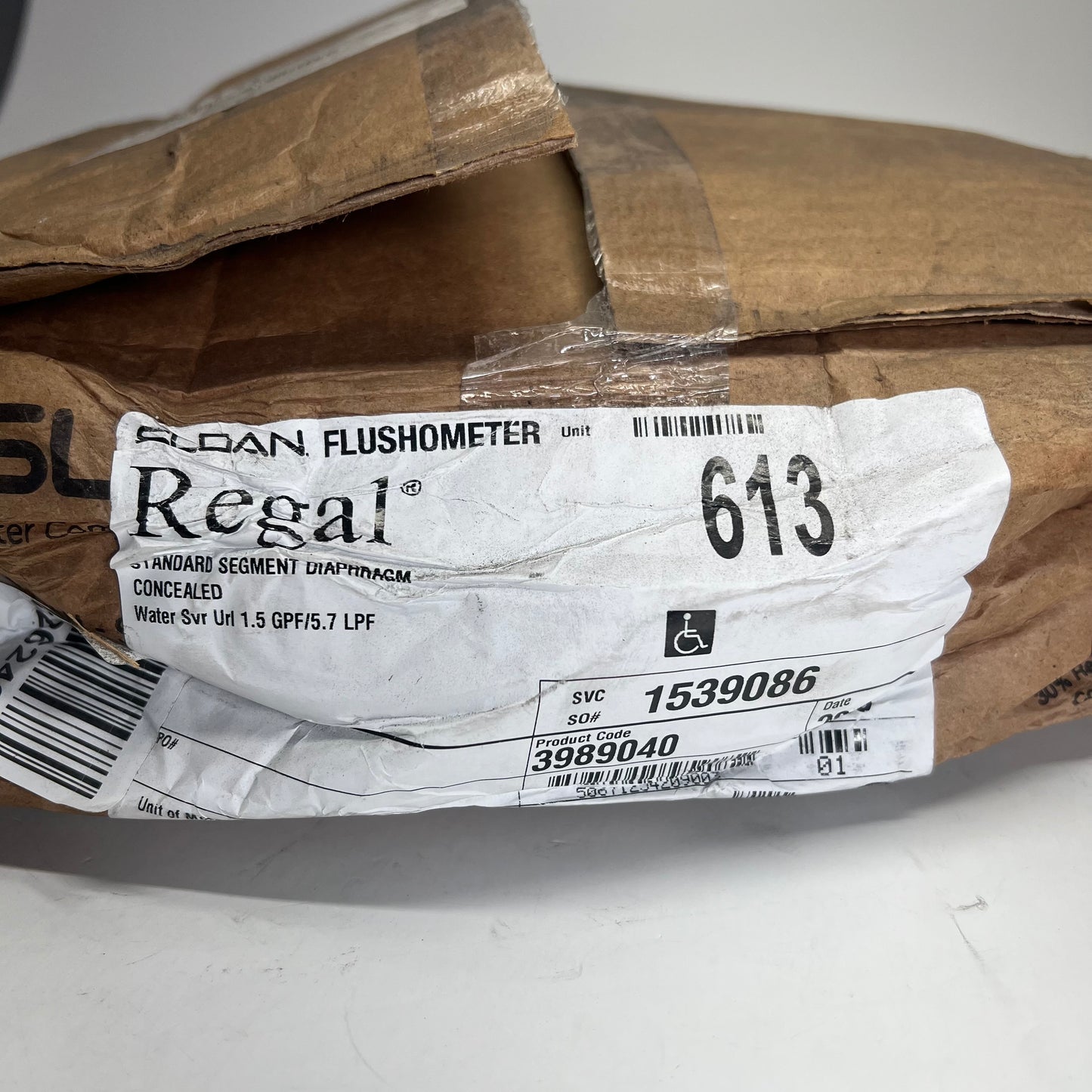 SLOAN  Flushometer Regal 613 Single Flush 1.5 GPF Rough Brass Finish 3989040