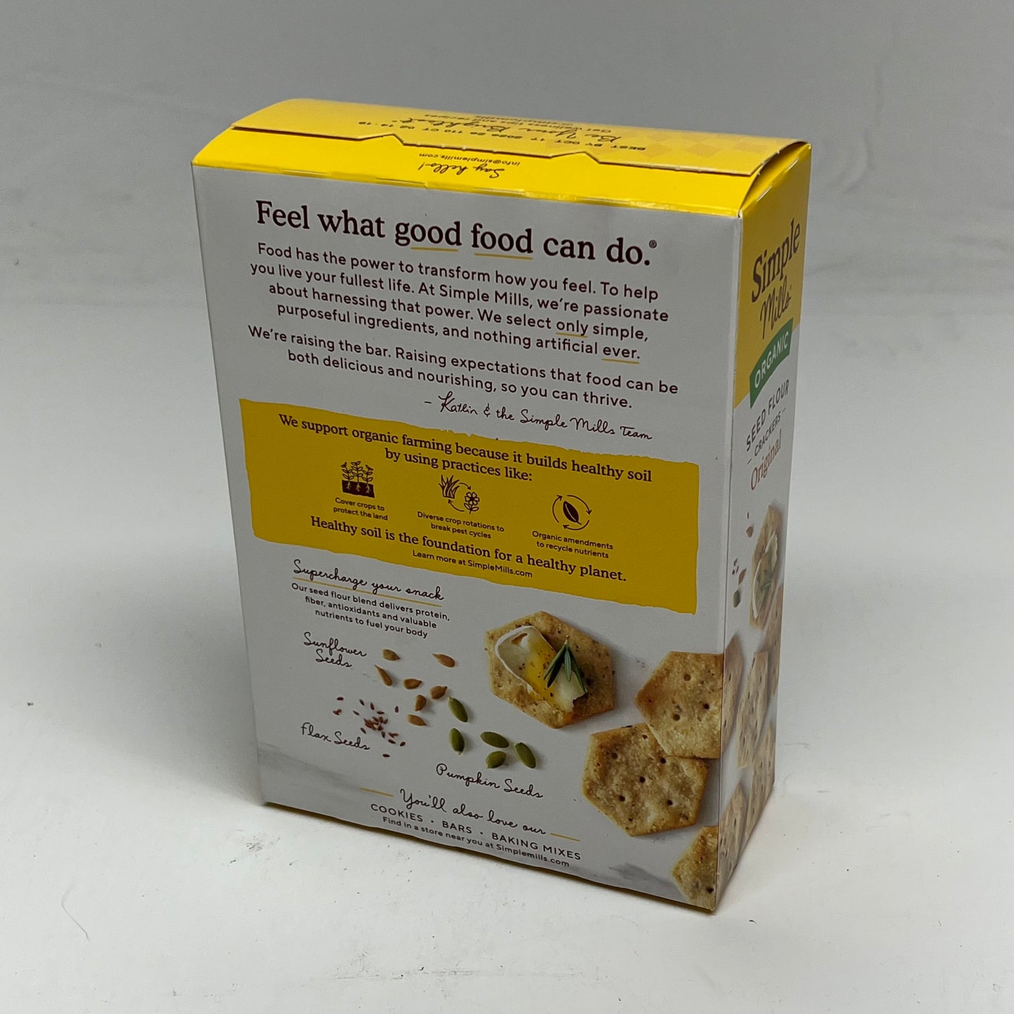 ZA@ SIMPLE MILLS (6 PACK) Organic Seed Flour Crackers Original Flavor 4.2oz BB 10/26