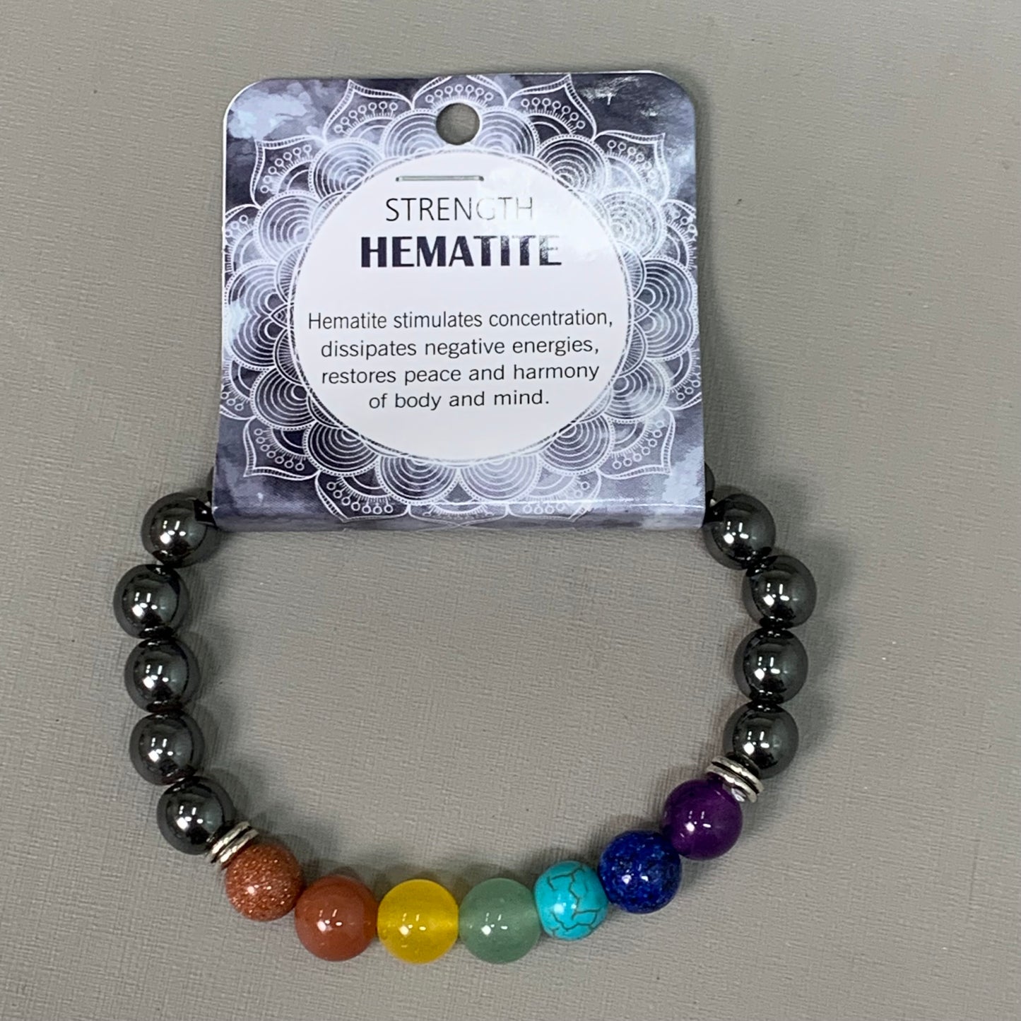 BEST WHOLESALE (12 PACK) Beaded Hematite Rainbow Crystal Bracelets 3" New