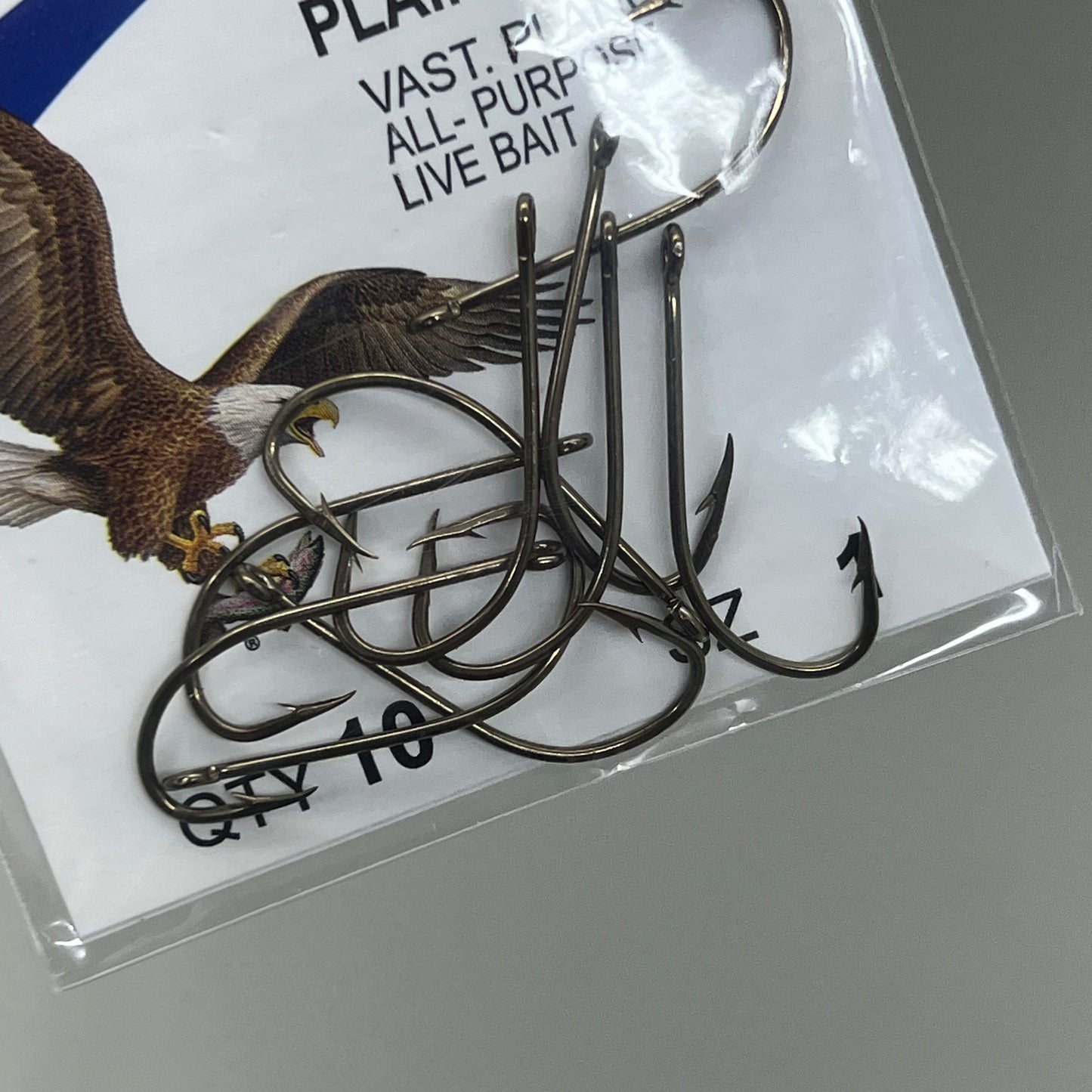 EAGLE CLAW(5 PACK) Freshwater & Saltwater Plain Shank Hook Bronze #1 10pc 084A-1