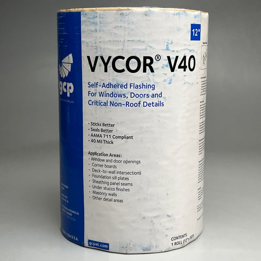 VYCOR V40 Self Adhered Flashing for Windows, Doors & Critical Non-Roof Details 12"x50'