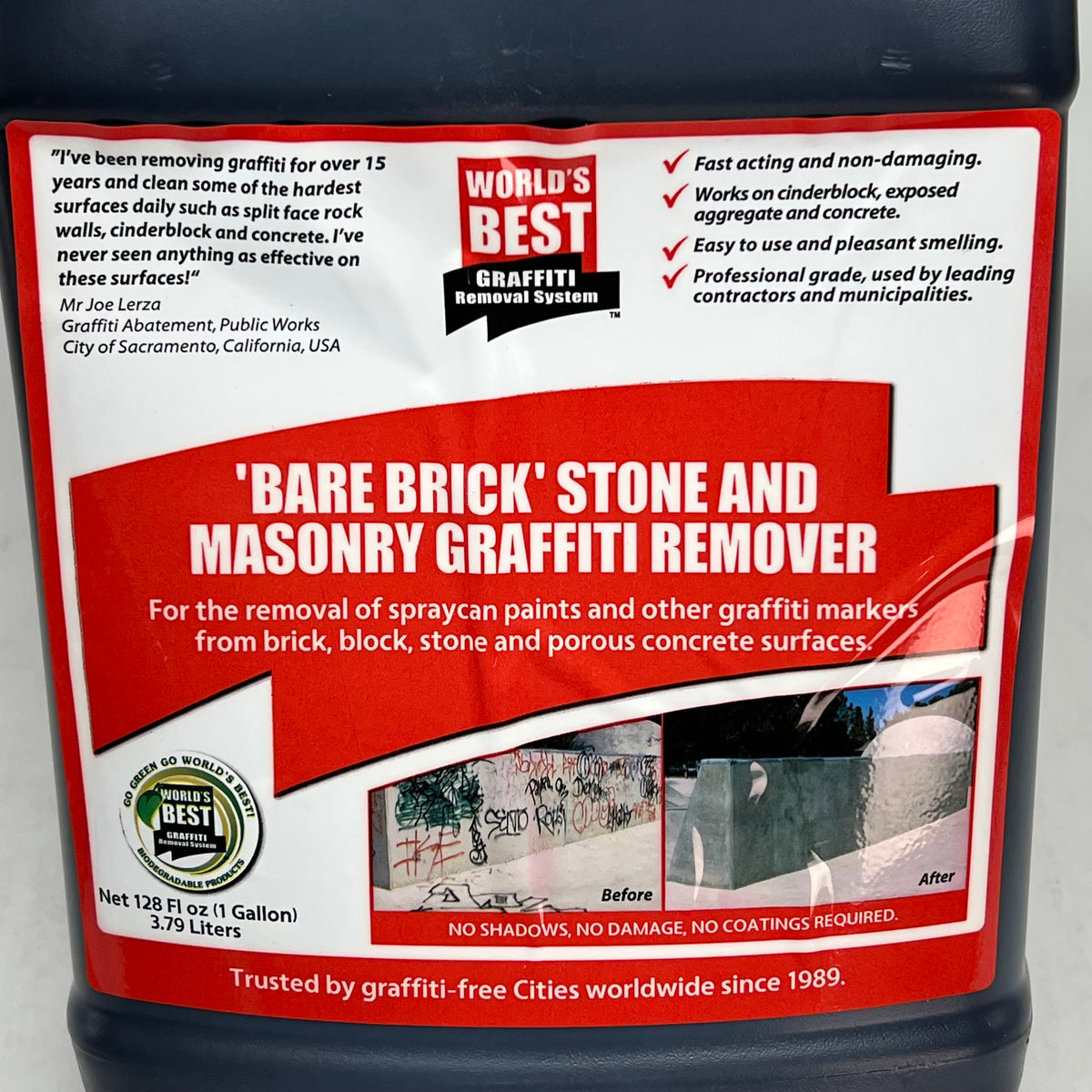 WORLDS BEST GRAFFITI REMOVAL (2 PACK) Bare Brick, Stone & Masonry Graffiti 1 Gal