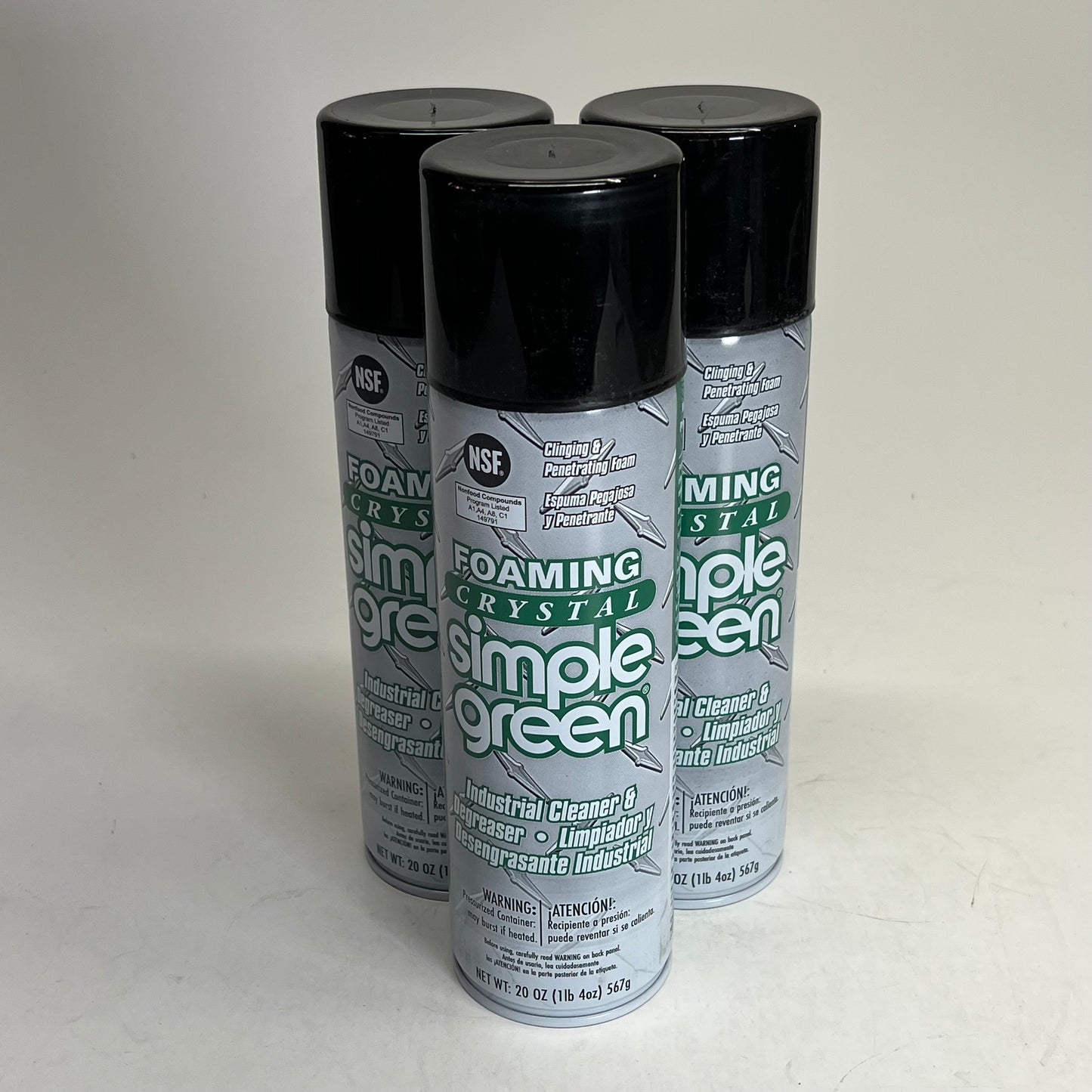 ZA@ SIMPLE GREEN (3 PACK) Foaming Crystal Cleaner/degreaser Aerosol 20oz 0610001219010