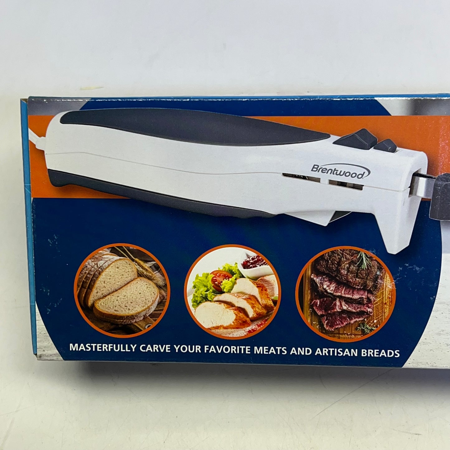 BRENTWOOD  Electric Carving Knife Trigger Operation 7" 110w 5' White TS-1010