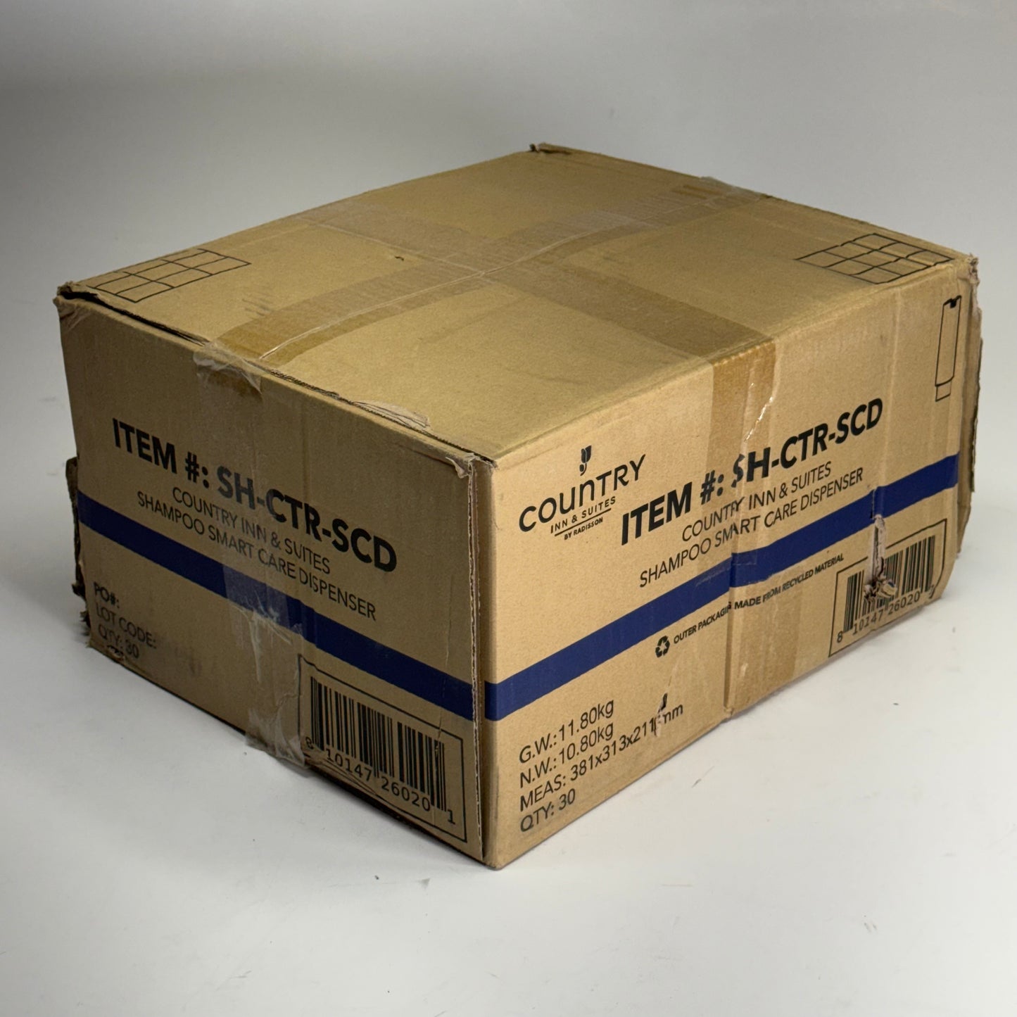 COUNTRY (30 PACK) Inn & Suites Shampoo Smart Care Dispenser 12.2 fl oz. SH-CTR-SCD (New Other, Distressed Box)