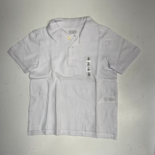 ZA@ THE CHILDRENS PLACE Uniform Soft Pique Polo Shirt 100% Cotton Boy's Sz 4T White (As-Is)
