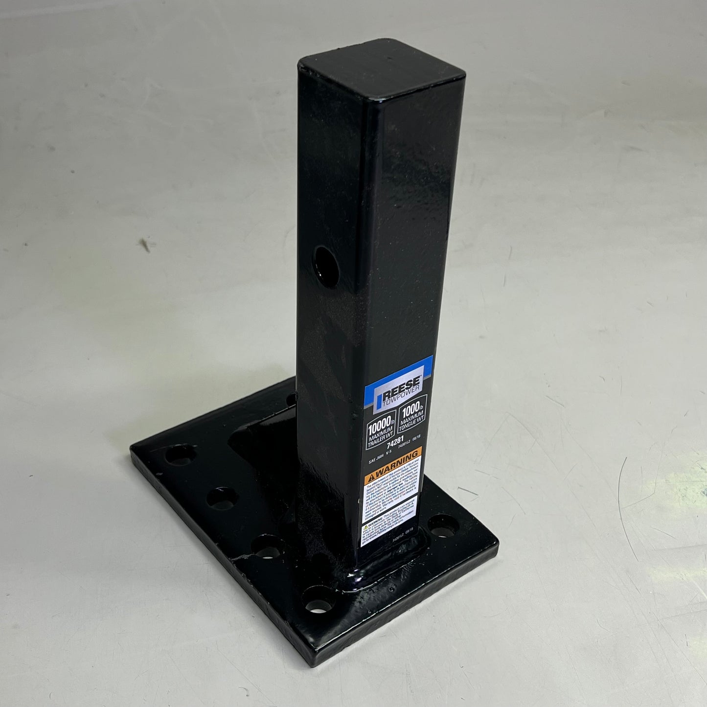 REESE TOWPOWER Pintle Hook Mounting Plate 10,000 Lbs Cap Fits 2"Recivers 74281