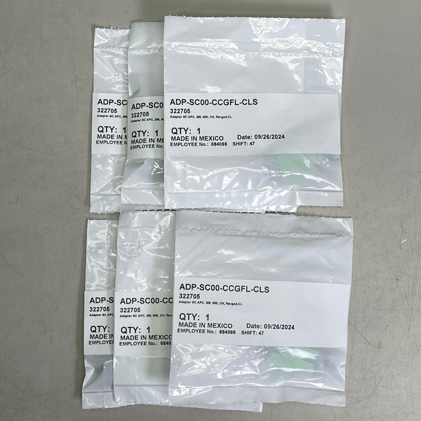 CORNING (6 PACK) Fiber Optic Adapters Full-Flange Mount Ceramic Sleeve ADPSC00CCGFLCLS