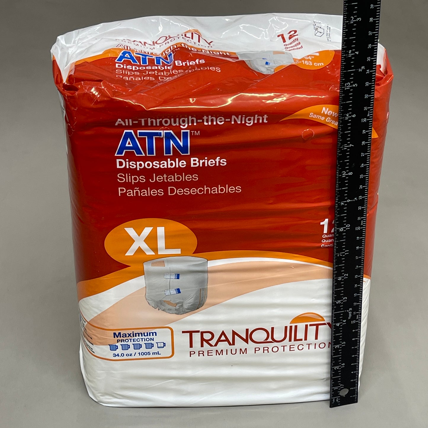 TRANQUILITY 72-PACK! All-Through-the-Night Disposable Briefs Sz XL 56" - 64" 2187 (New)