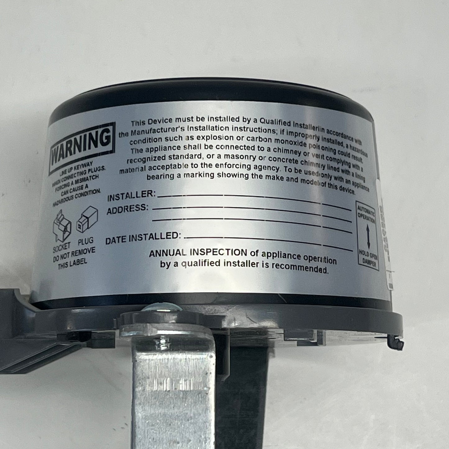 FIELD CONTROLS Automatic Gvd Vent Damper Dual Safety Switch W/o Harness 4" GVD-4