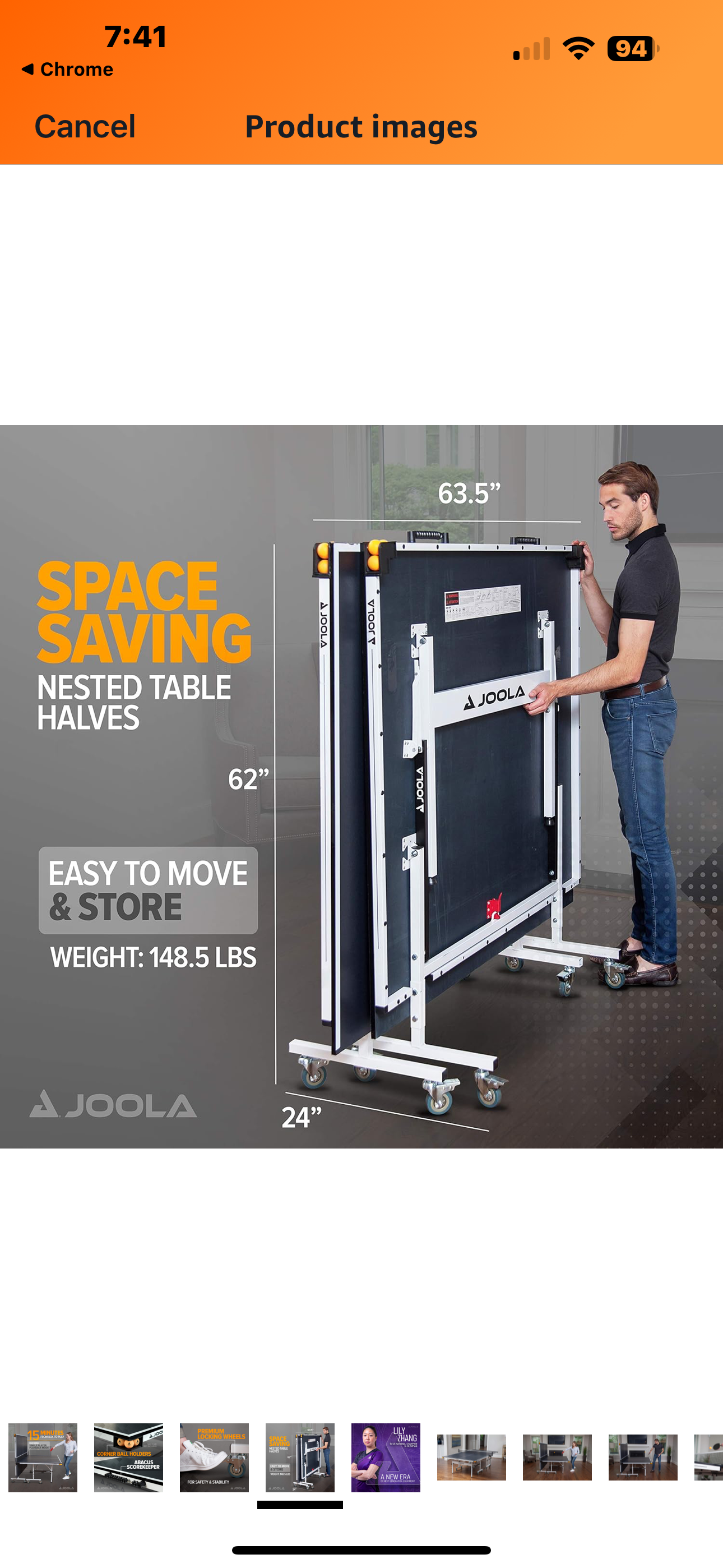 ZA@ JOOLA RALLY TL Professional MDF Indoor Table Tennis Table w/Quick Clamp Ping Pong Net & Post Set Corner Ball Holders (Box Deatressed)