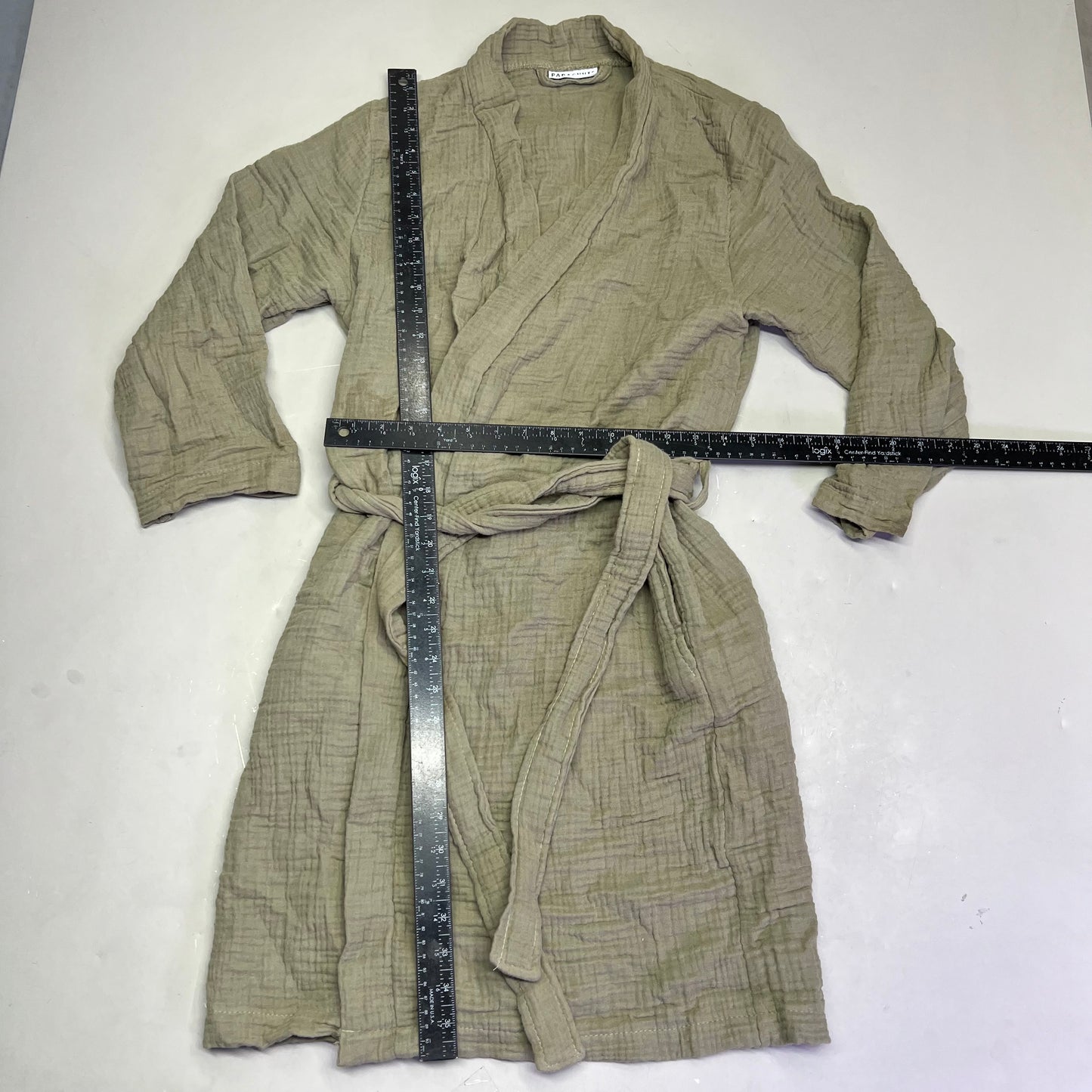 PARACHUTE 4-Ply Gauze Cloud Cotton Robe W/ Pockets Men's Sz S Moss (Pre-Owned)