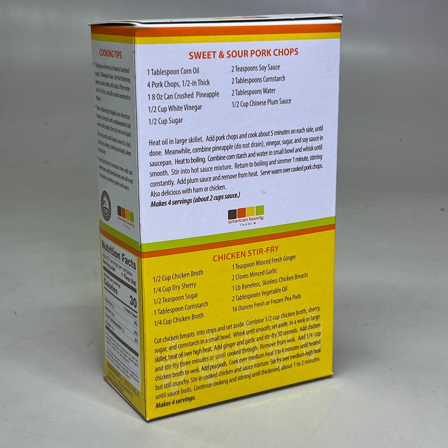 AMERICAN BOUNTY FOODS Cornstarch (24 PACK) Thickens Sauces 16 oz BB 11/27 (New)