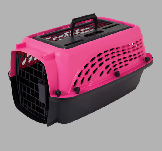 ZA@ PETMATE Easy to Assembly 2 Door Dog & Cat Kennel Made in USA 10 lbs Pink 21227 A