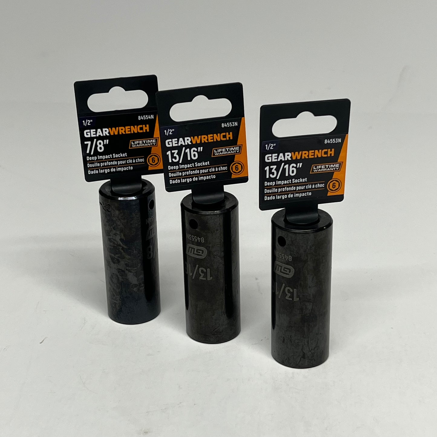 GEAR WRENCH (LOT OF 14) Assorted Impact Sockets in Inches 1/2" & 3/4" Drives