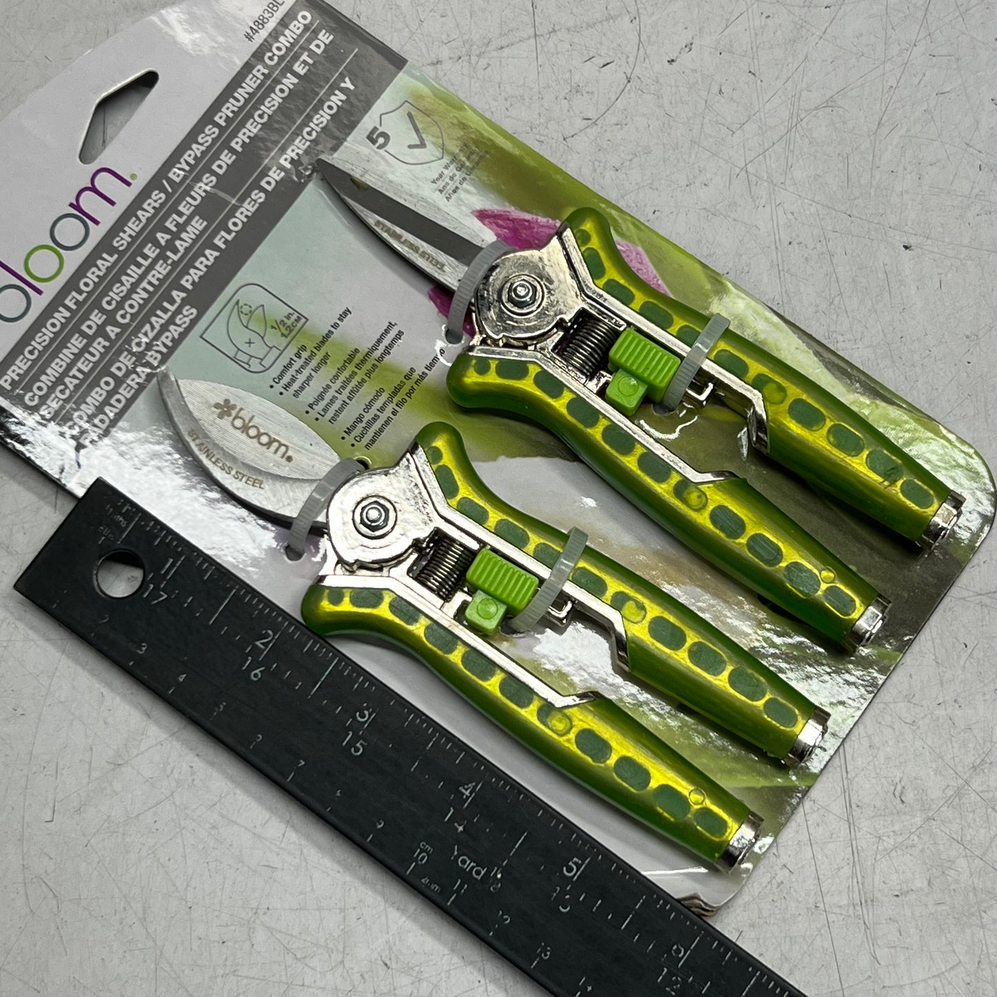 BLOOM (2 PACK) Precision Floral Shears Sz 1/2" Green 4883BL