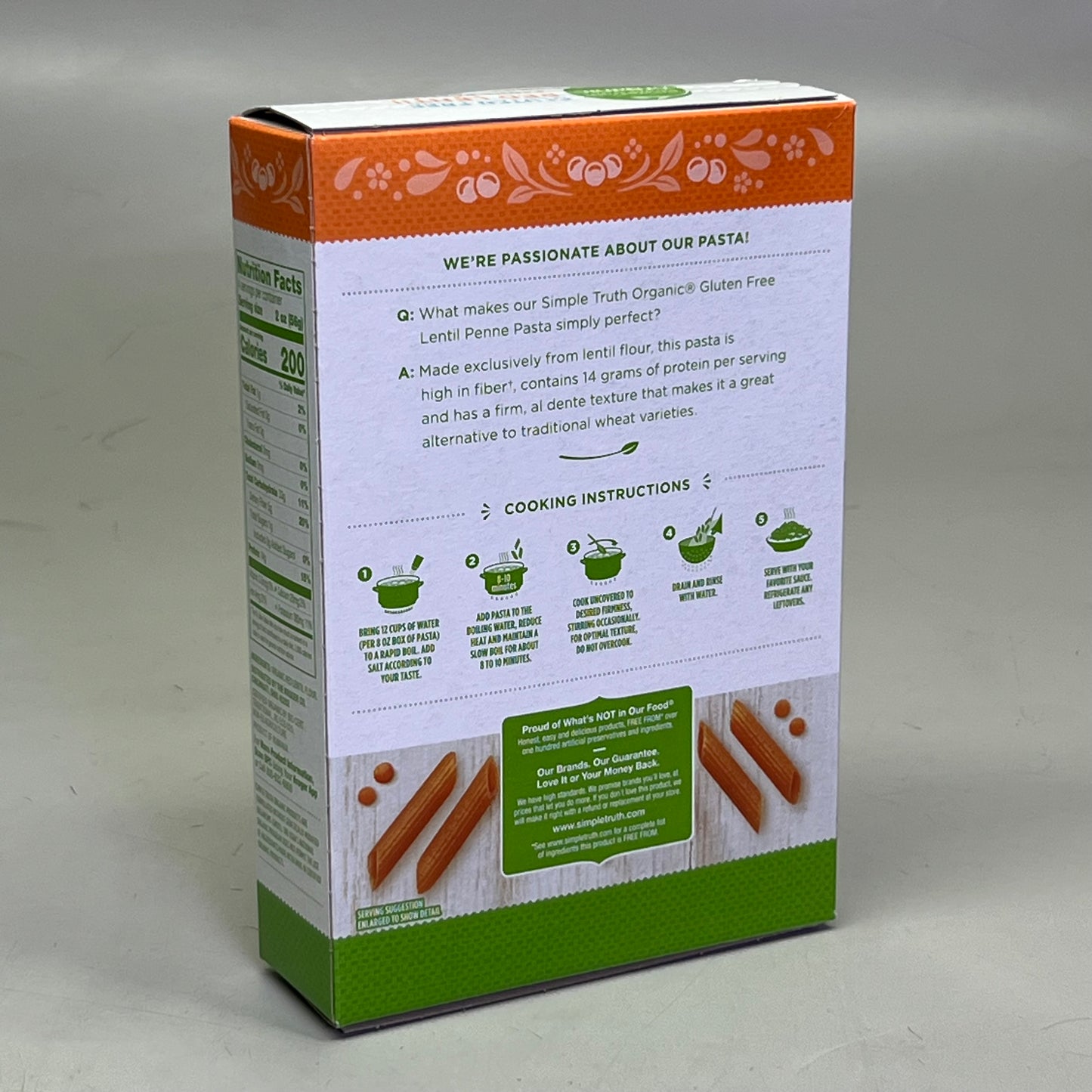 SIMPLE TRUTH ORGANIC (6 PACK) Red Lentil Penne Pasta 8 oz Red BB 03/26