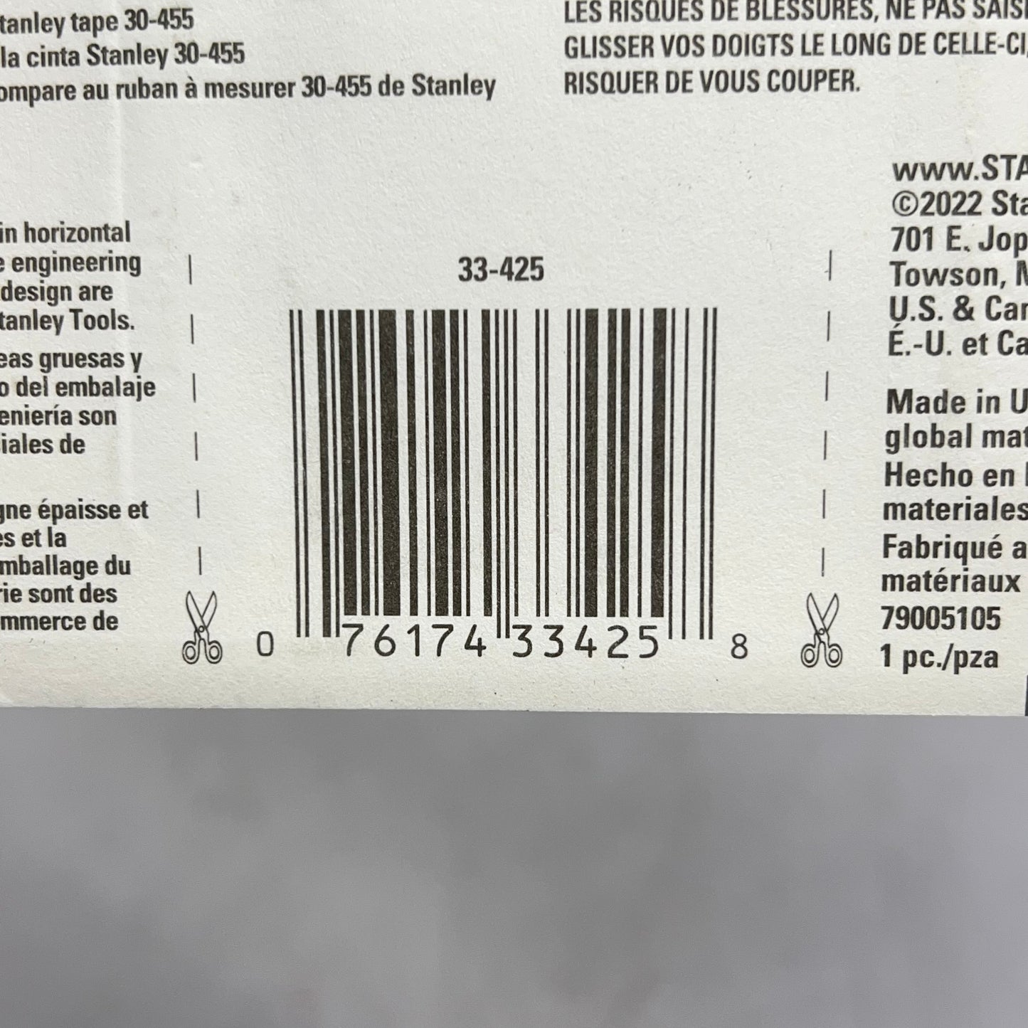 ZA@ STANLEY (2 PACK) Power Lock Tape Ruler Corrosion Resistant 1"x25' Silver 33-425