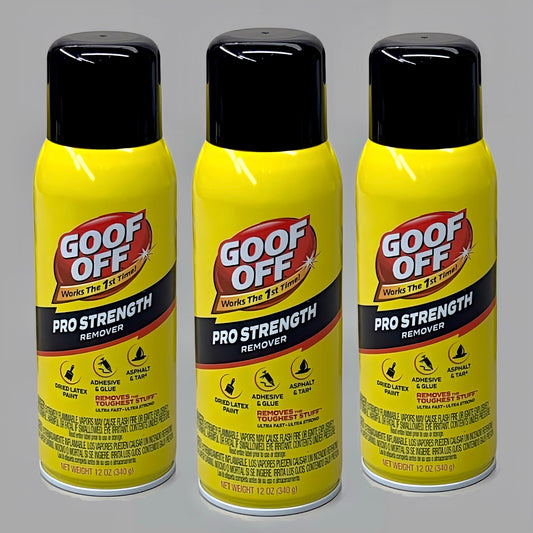 ZA@ GOOF OFF (3 PACK) Pro Strength Remover Dried Latex Paint Adhesives & Glue Asphalt & Tar FG658 A