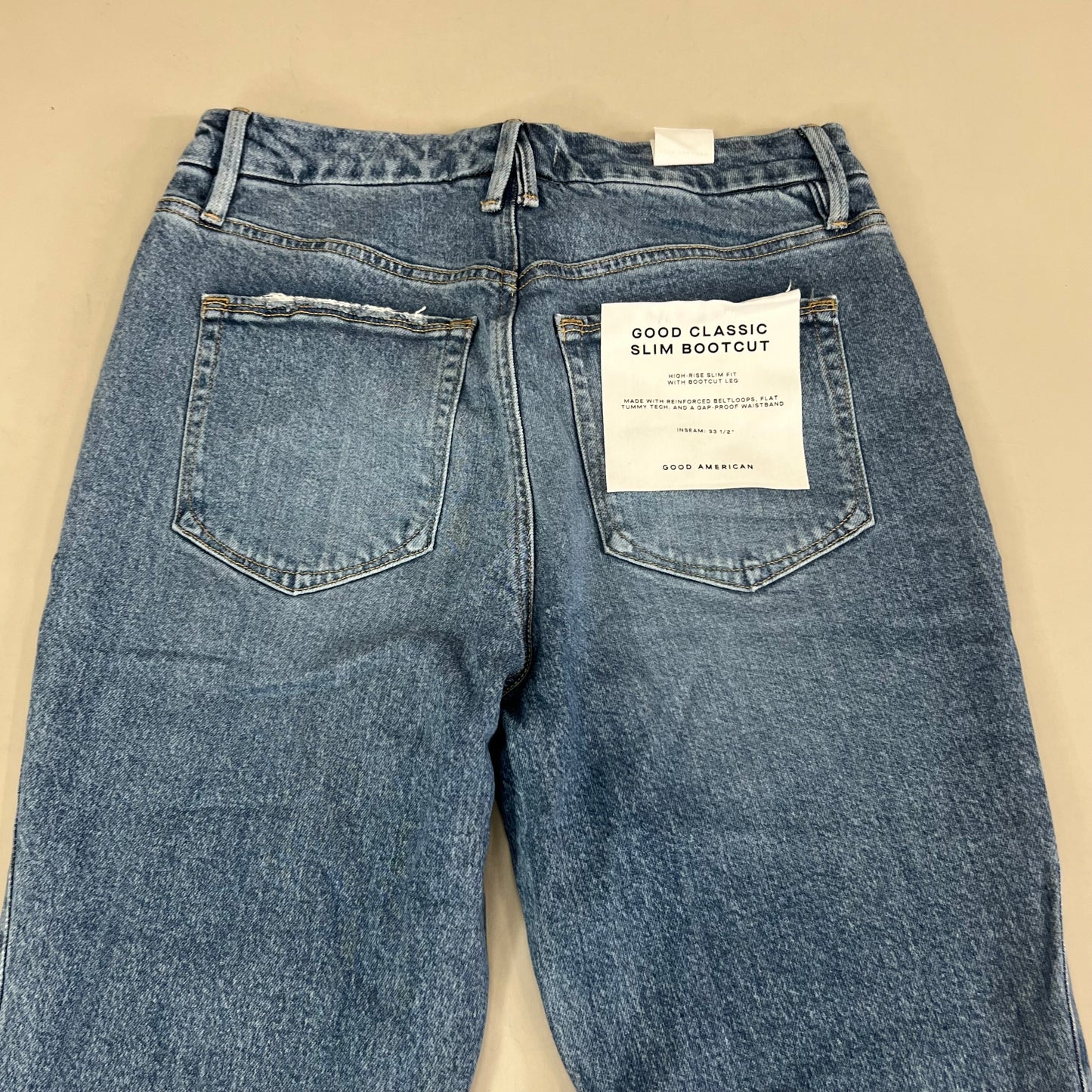 GOOD AMERICAN Good Classic Slim Bootcut High-Rise Jeans Women's Sz 10 Indigo627 GCLBDV220T